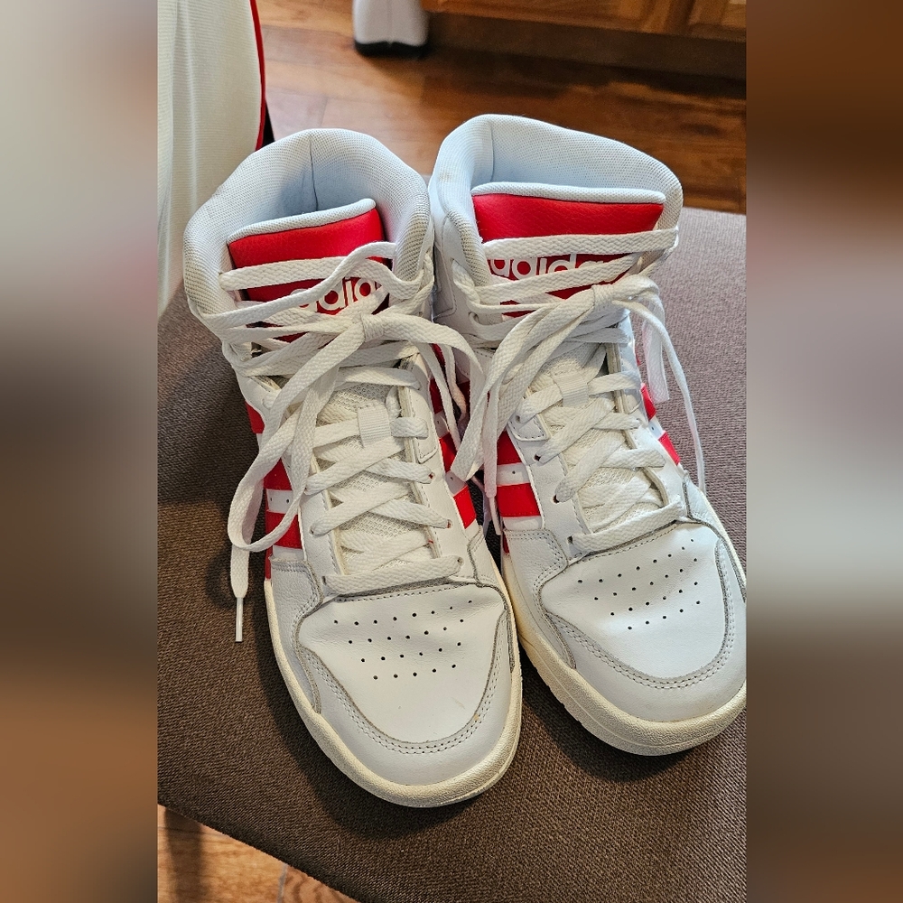 Men's Adidas Entrap ART EG 4310 High Top Red & White Size 7.5 Athletic Shoes
